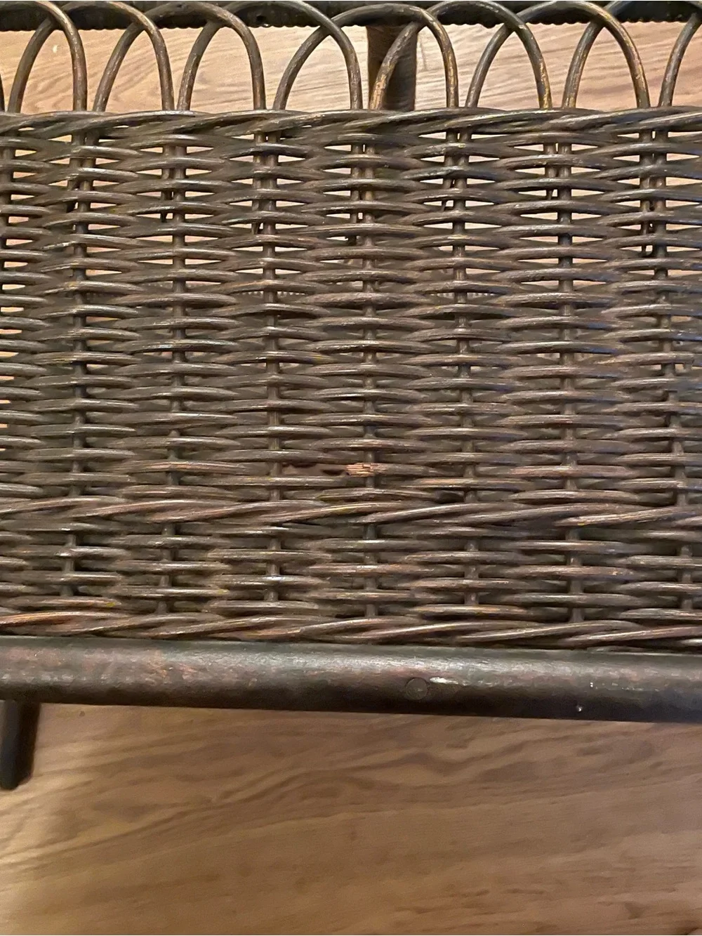 Vintage Wicker & Rattan Magazine Rack Holder Canterbury Boho Chic Mid Century